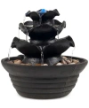 Trademark Global Pure Garden 3-tier Cascading Tabletop Fountain With Led Lights In Brown
