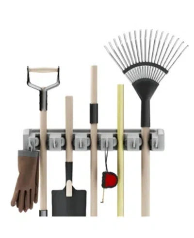 Trademark Global Shovel, Rake And Tool Holder With Hooks In Multi