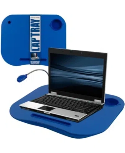 Trademark Global Tg Lap Desk With Built In Cushion, Led Light And Cup Holder In Blue