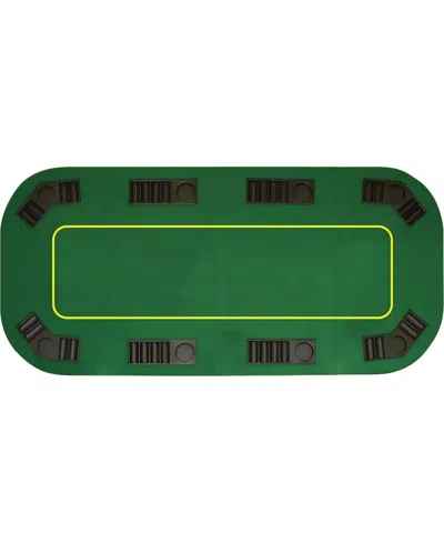Trademark Global Trademark Poker 80" Deluxe Texas Holdem Folding Poker Tabletop In Green