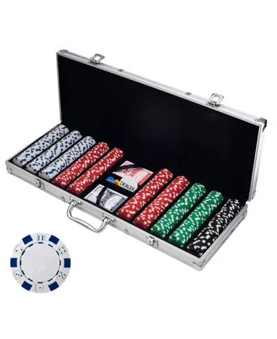 Trademark Global Trademark Poker Recreational Poker Set With 500 Chips And Case In Silver