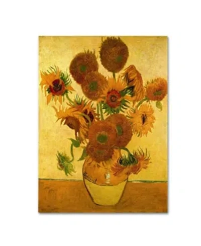 Trademark Global Vincent Van Gogh 'vase With Sunflowers' Canvas Art In Multi