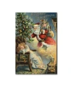 Trademark Global Vintage Apple Collection 'merry Christmas Santa' Canvas Art In Multi
