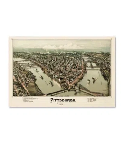 Trademark Global Vintage Lavoie 'pittsburgh Pennsylvania' Canvas Art In Multi