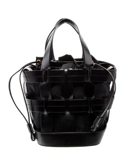 Pre-owned Trademark Leather Bucket Bag In Black