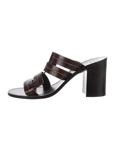 Pre-owned Trademark Leather Gladiator Sandals In Brown