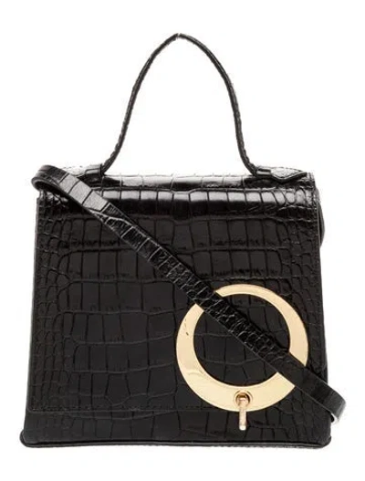 Pre-owned Trademark Leather Shoulder Bag In Black