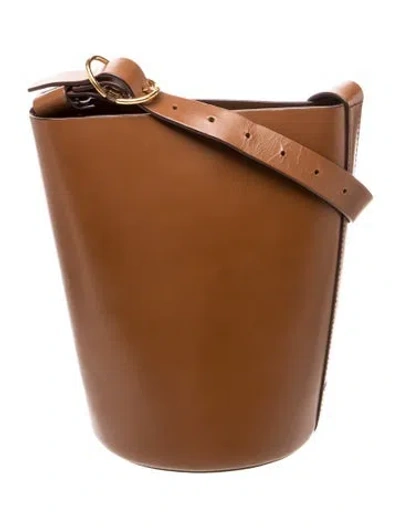 Pre-owned Trademark Leather Shoulder Bag In Brown