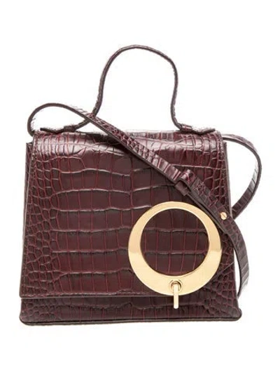 Pre-owned Trademark Leather Shoulder Bag In Burgundy