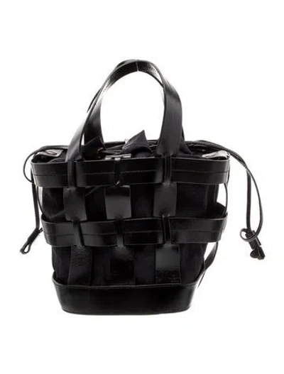 Pre-owned Trademark Leather Top Handle Bag In Black