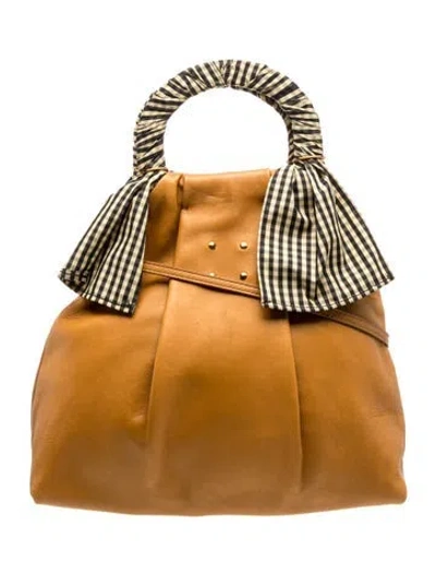 Pre-owned Trademark Leather Top Handle Bag In Brown