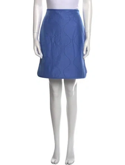 Pre-owned Trademark Linen Mini Skirt In Blue