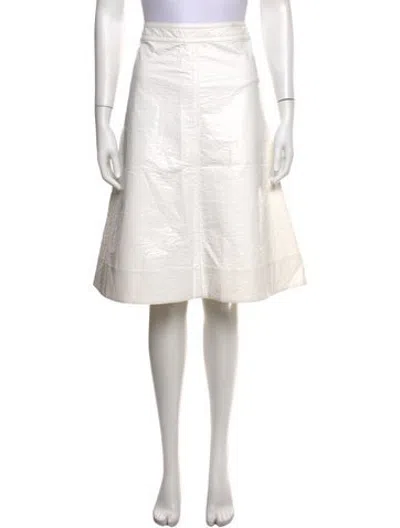 Pre-owned Trademark Midi Length Skirt In White