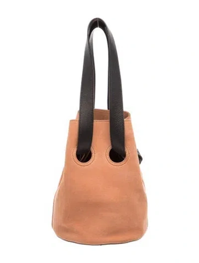 Pre-owned Trademark Ponyhair Bucket Bag In Brown