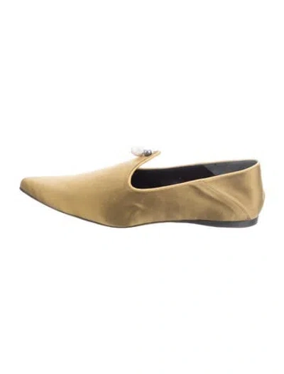 Pre-owned Trademark Satin Loafers In Green