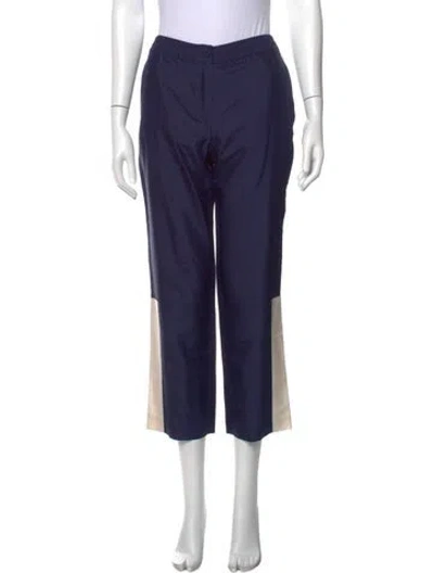Pre-owned Trademark Silk Straight Leg Pants In Blue
