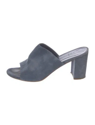 Pre-owned Trademark Suede Sandals In Blue