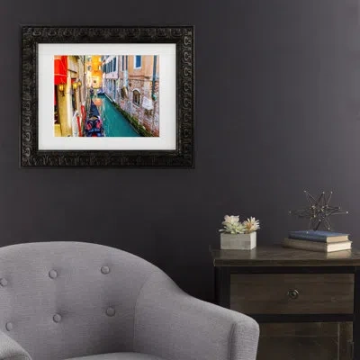 Trademark Venice Canal 14 Framed On Canvas By Ben Heine Print In Dark Gold