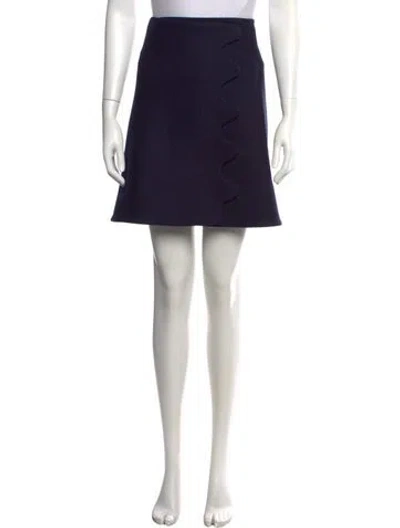 Pre-owned Trademark Wool Mini Skirt In Blue