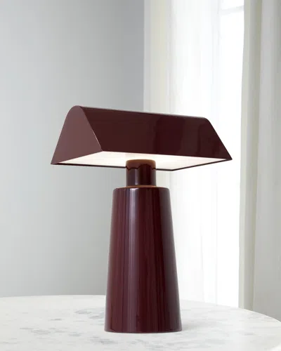 Tradition Caret Mf1 Portable Table Lamp In Dark Burgundy