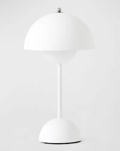 Tradition Flowerpot Portable Led Table Lamp In Matte White