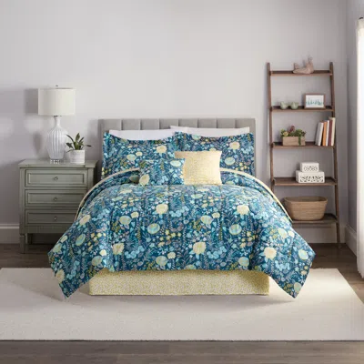 Traditions By Waverly Classic Fiona Floral Pattern Bedding Set In Blue