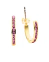 Traditions Jewelry Company 18ct Gold Over Sterling Silver Channel Set Clear Crystal April Birthstone Swarovski Crystal Half Inc In Multi