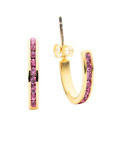 Traditions Jewelry Company 18ct Gold Over Sterling Silver Channel Set Clear Crystal April Birthstone Swarovski Crystal Half Inc In Multi