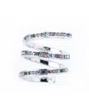 Traditions Jewelry Company Fine Silver Plated Clear Crystal Spiral Ring In Blue