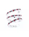 Traditions Jewelry Company Fine Silver Plated Patriotic Crystal Spiral Ring In Metallic