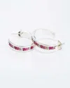 Traditions Jewelry Company Fine Silver Plated Pink Tonal 1 Inch Earring In Pink