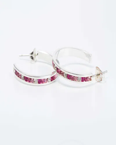 Traditions Jewelry Company Fine Silver Plated Pink Tonal 1 Inch Earring
