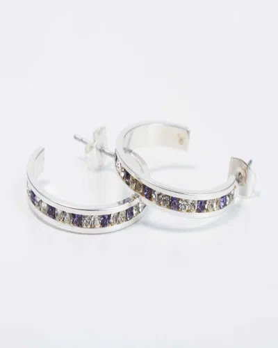 Traditions Jewelry Company Fine Silver Plated Pink Tonal 1 Inch Earring In Purple