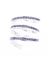 Traditions Jewelry Company Fine Silver Plated Purple Crystal Spiral Ring In Metallic