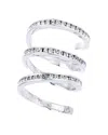 Traditions Jewelry Company Fine Silver Plated Rainbow Crystal Spiral Ring In White