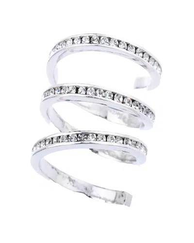Traditions Jewelry Company Fine Silver Plated Rainbow Crystal Spiral Ring In White