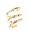 Traditions Jewelry Company Gold Plated Clear Crystal Spiral Ring In Gold