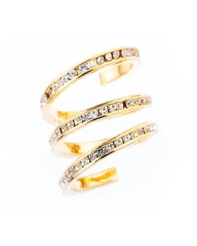 Traditions Jewelry Company Gold Plated Clear Crystal Spiral Ring