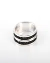 Traditions Jewelry Company Sterling Silver 2 Row Eternity Ring In Black