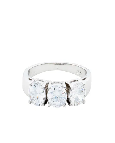 Traditions Jewelry Company Sterling Silver 3 Round Cubic Zircon Ring In Metallic