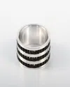 Traditions Jewelry Company Sterling Silver 3 Row Eternity Ring In Black