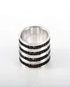 Traditions Jewelry Company Sterling Silver 4 Row Eternity Ring In Black