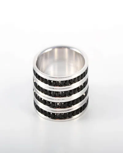 Traditions Jewelry Company Sterling Silver 4 Row Eternity Ring In Black