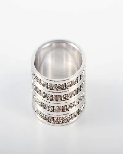 Traditions Jewelry Company Sterling Silver 4 Row Eternity Ring In White