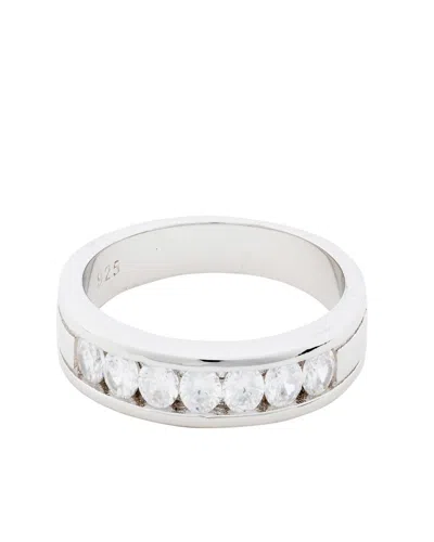 Traditions Jewelry Company Sterling Silver 7 Channel-set Cubic Zircon Ring In White