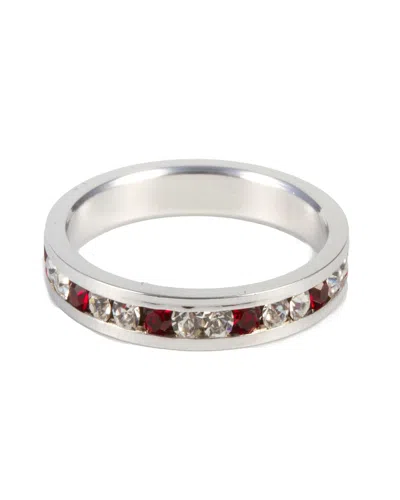 Traditions Jewelry Company Sterling Silver Alternating Crystal Eternity Ring In Multi