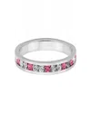 Traditions Jewelry Company Sterling Silver Alternating Crystal Eternity Ring In Pink