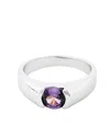 Traditions Jewelry Company Sterling Silver Bezel Set Amethyst Ring In White