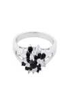 Traditions Jewelry Company Sterling Silver Black & Clear Snowball Ring In Brown