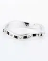 Traditions Jewelry Company Sterling Silver Black & Clear Stackable Wave Ring In Multi